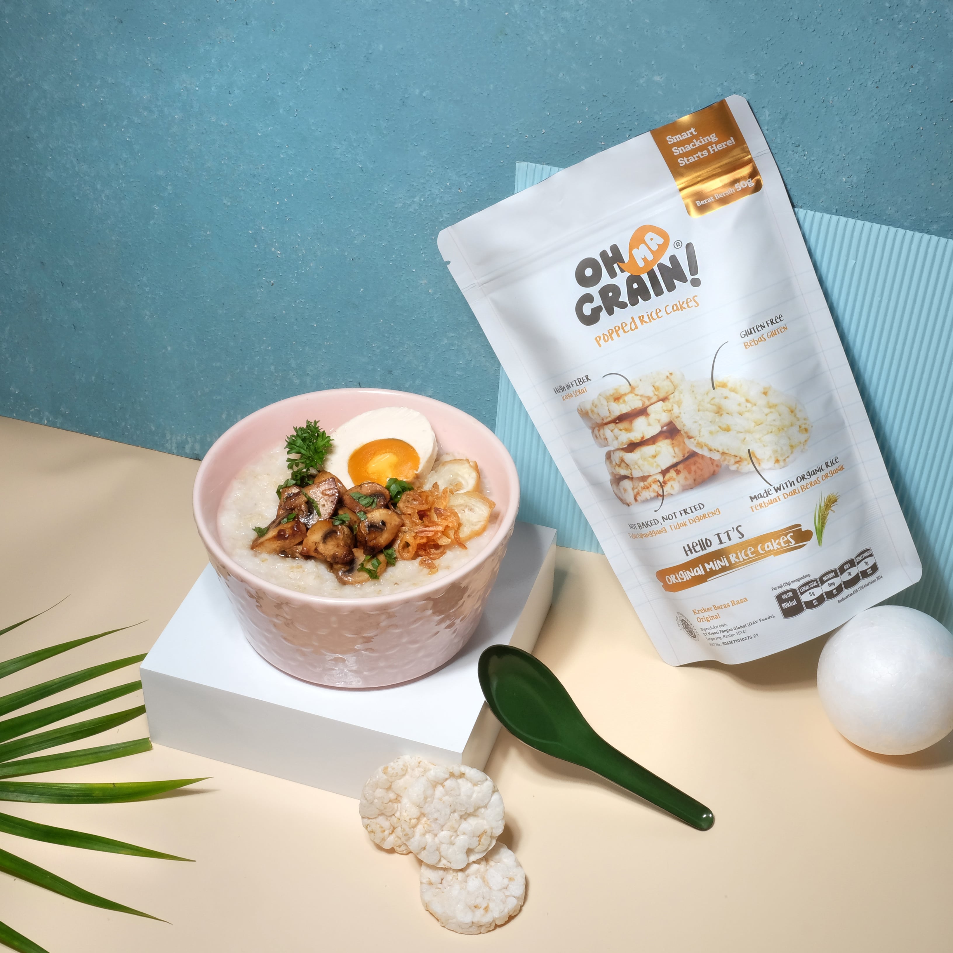 Oh Ma Grain! Original with Salted Duck Egg, Mushroom, Chinese Donut & Fried Onion